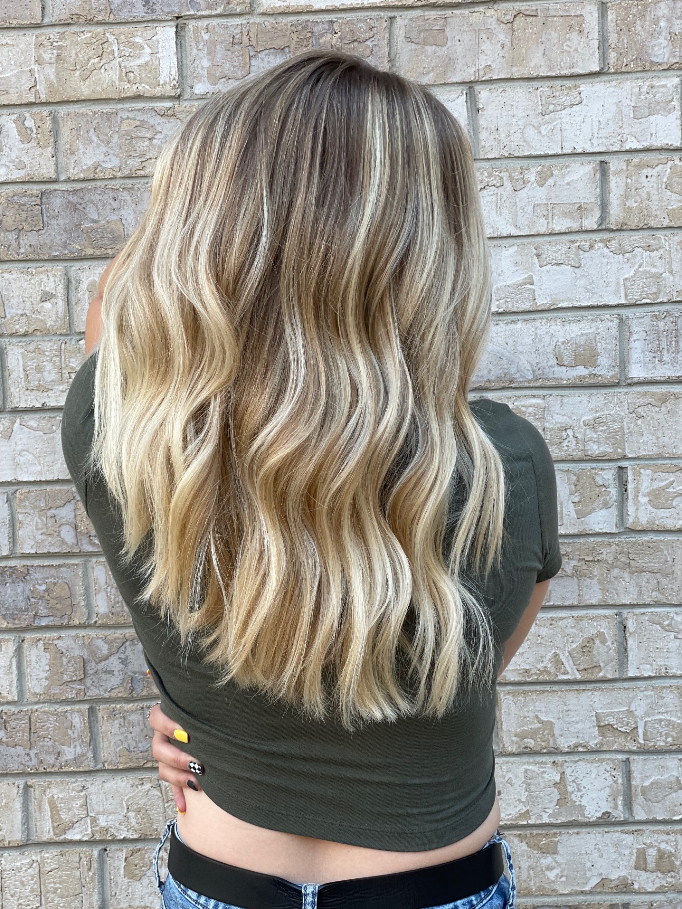 Woman with lived-in balayage hair
